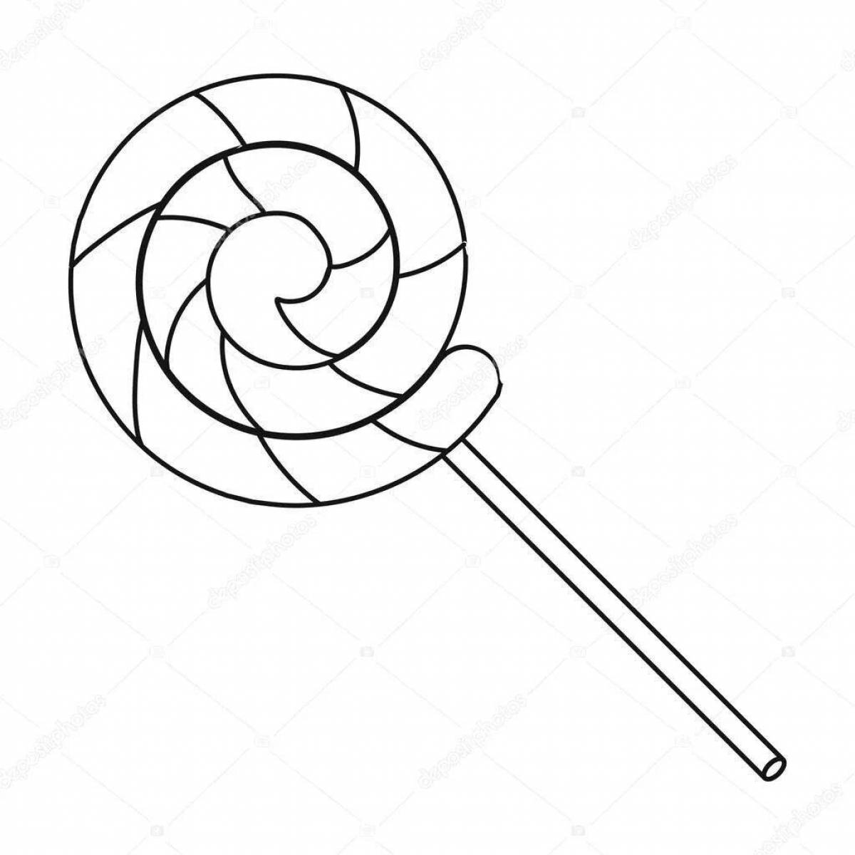 Colorful lollipop coloring page