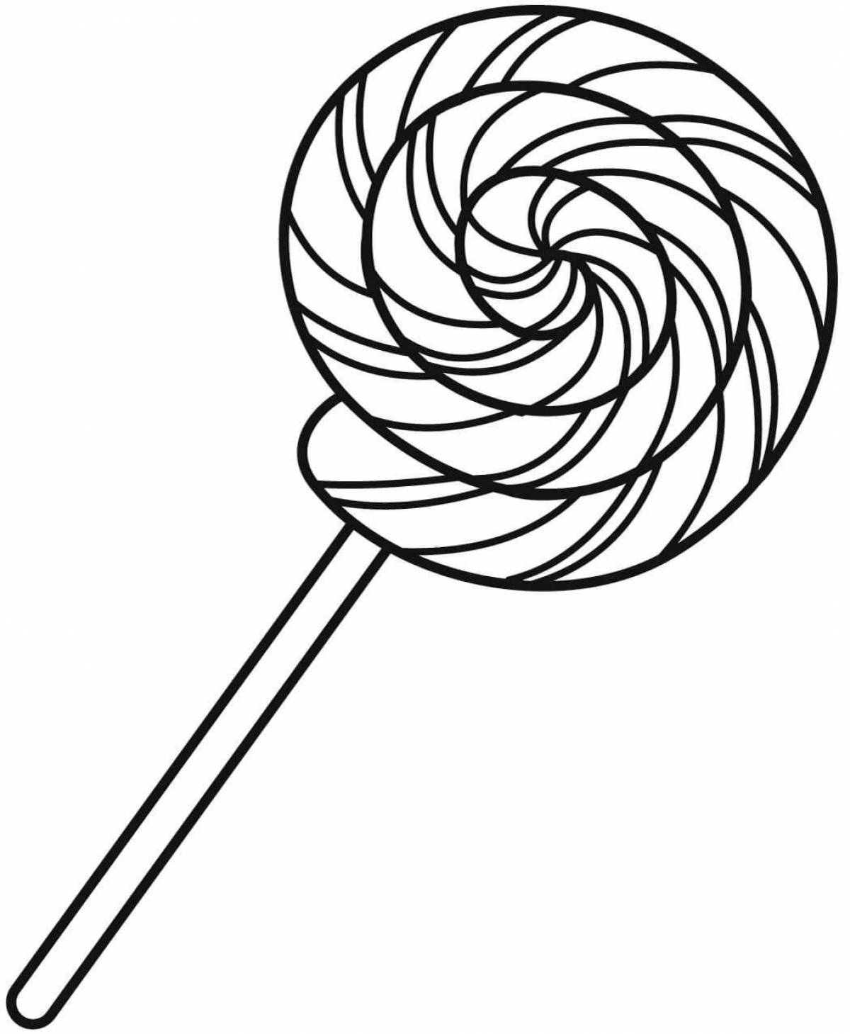 Playful lollipop coloring page