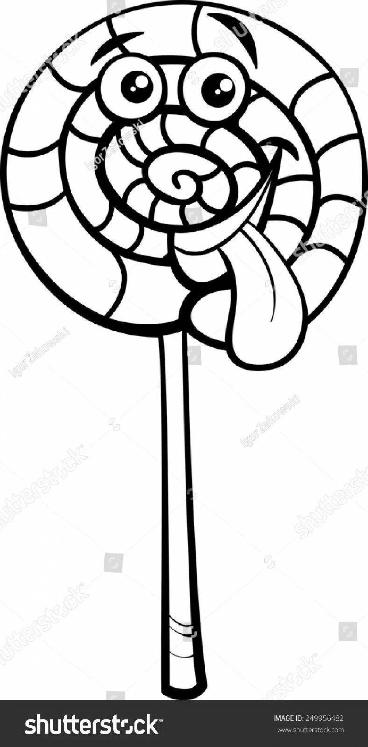 Sparkling lollipop coloring page