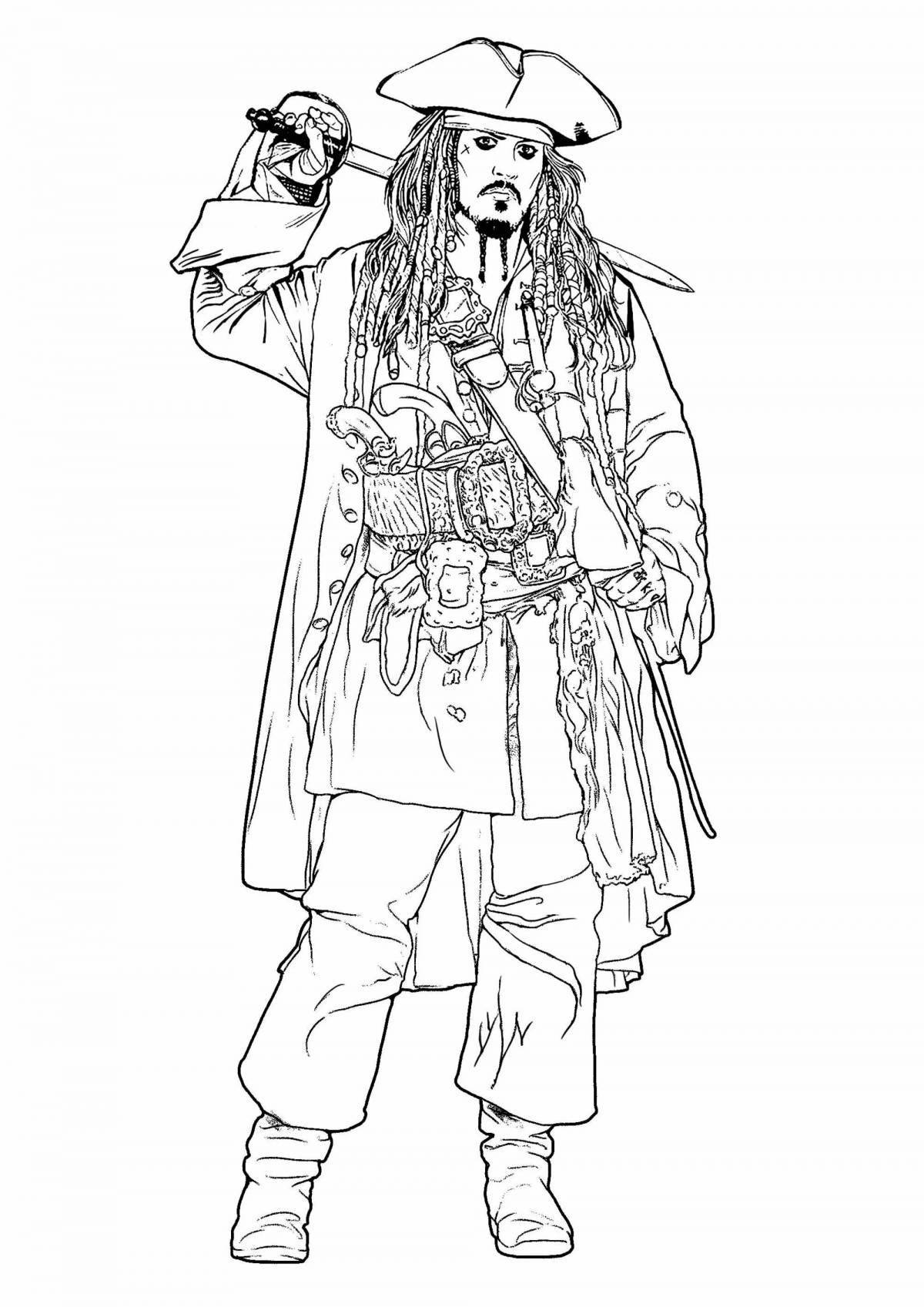 Photo Dashing Jack Sparrow coloring page