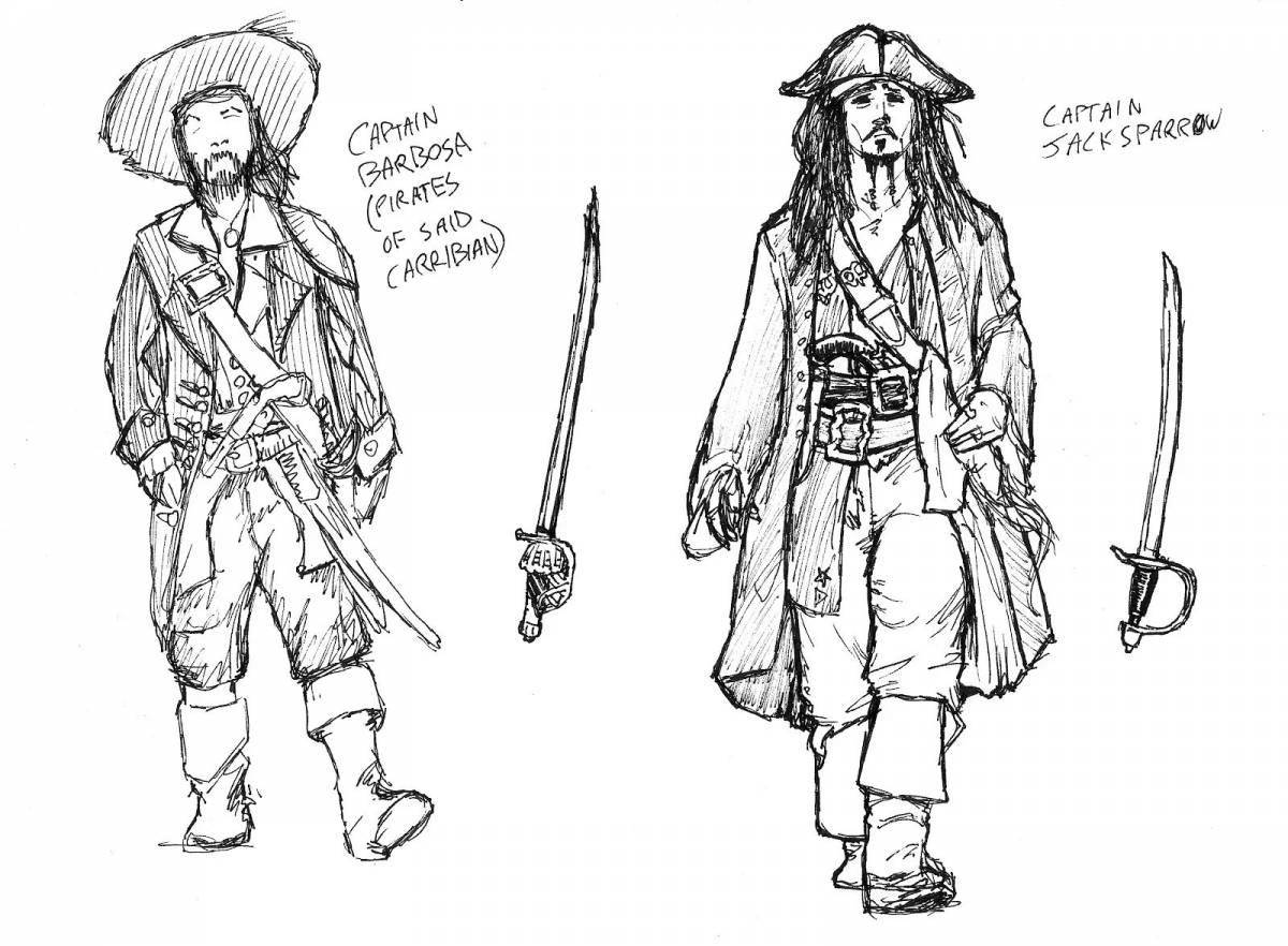 Fearless Jack Sparrow coloring page