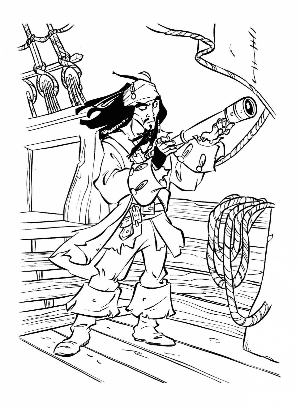 Coloring book cheeky jack sparrow