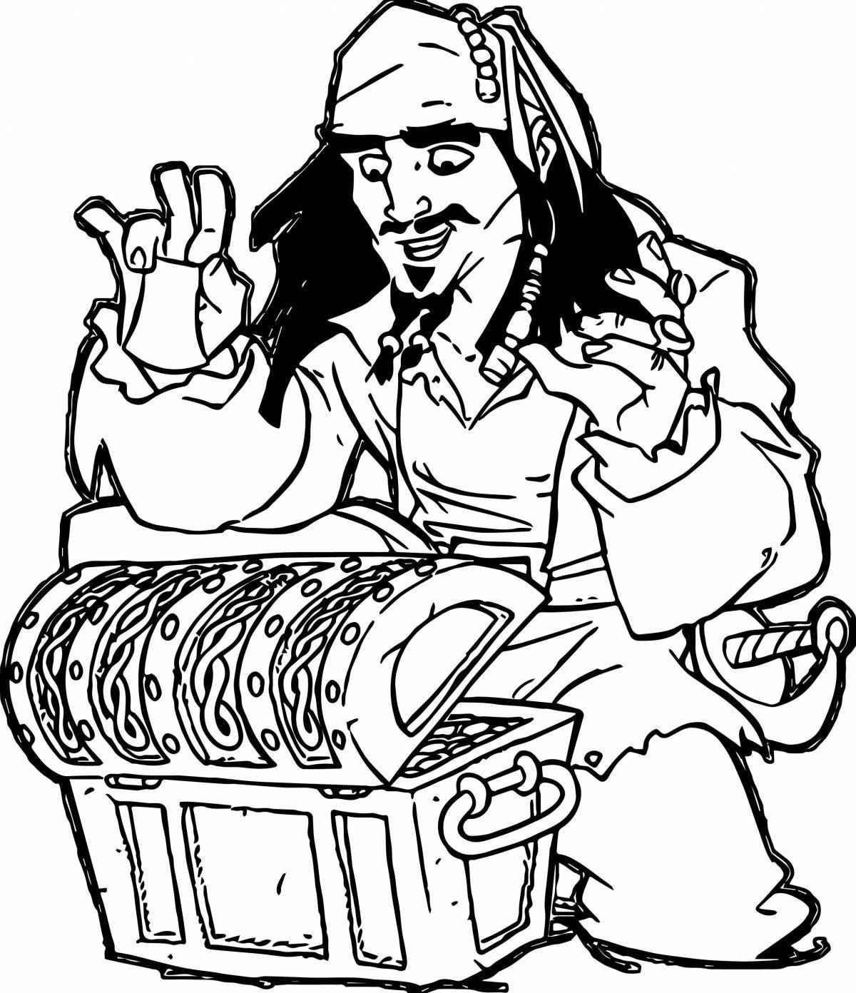 Courageous jack sparrow coloring page