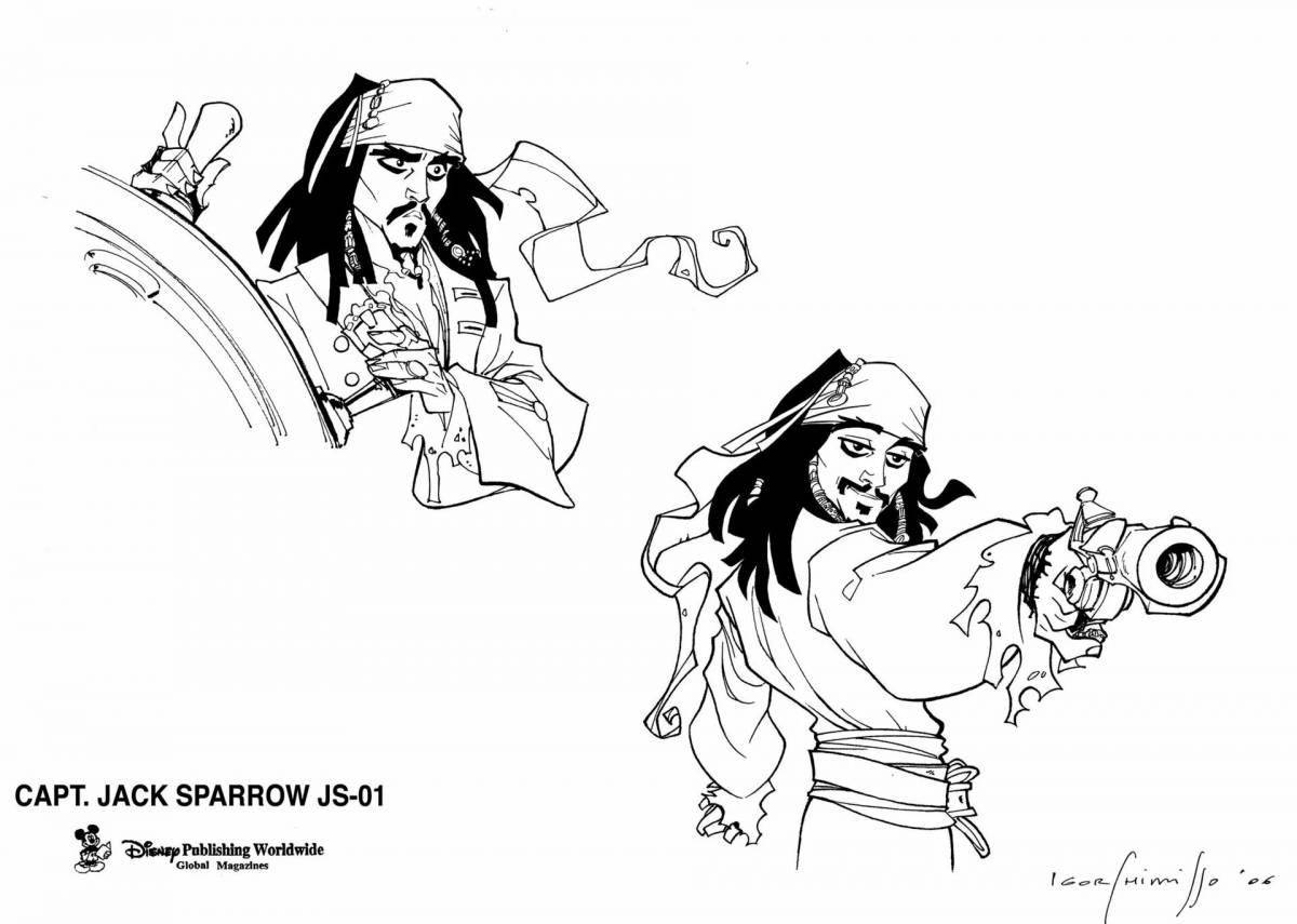 Photo Jack sparrow live coloring page