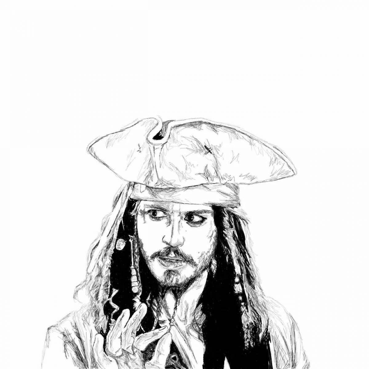 Photo Adventurous jack sparrow coloring book