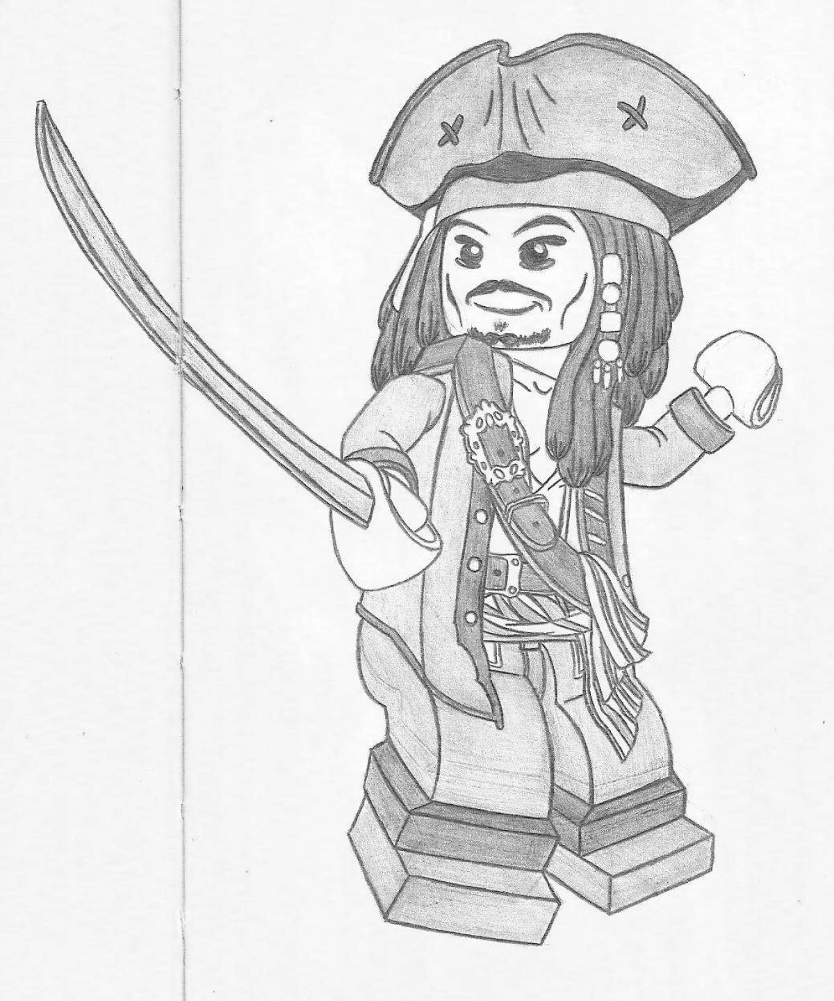 Photo Coloring book gallant jack sparrow