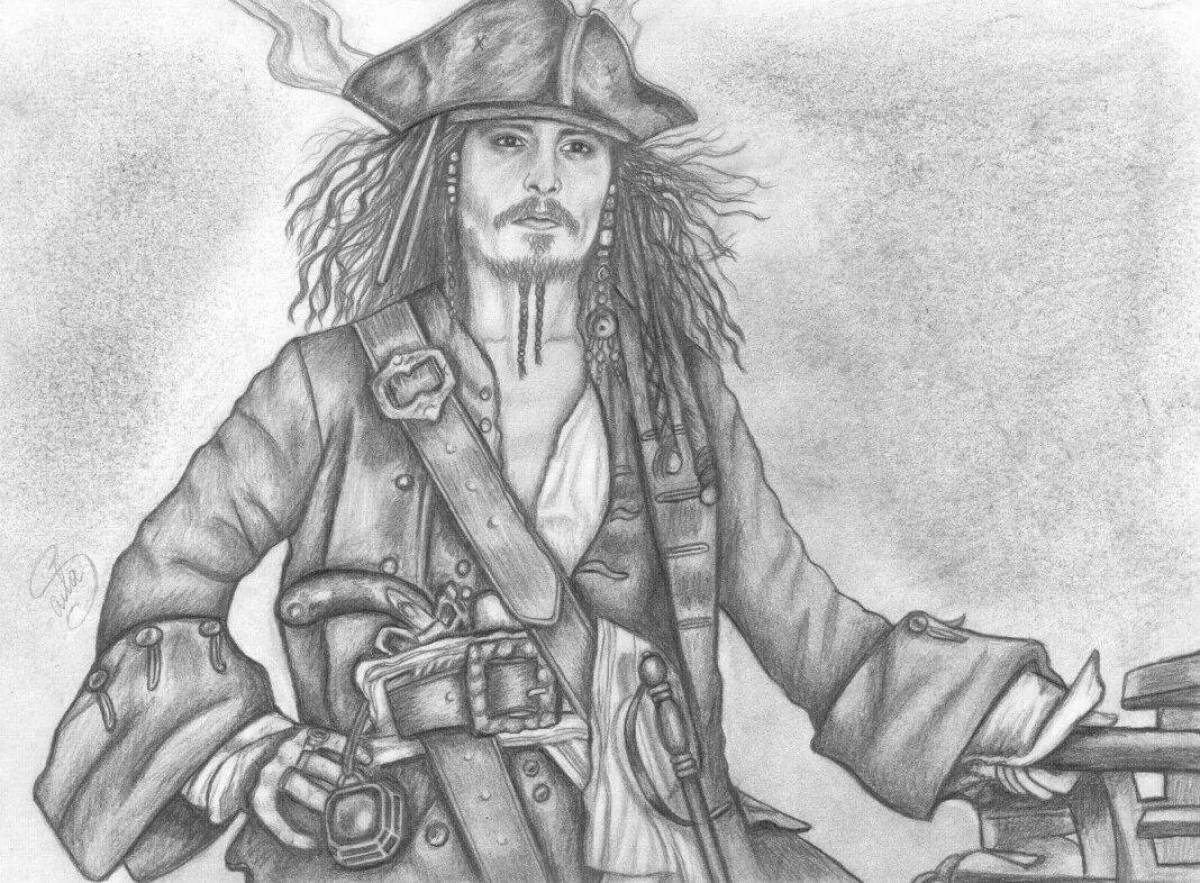 Grand Jack Sparrow Coloring Page
