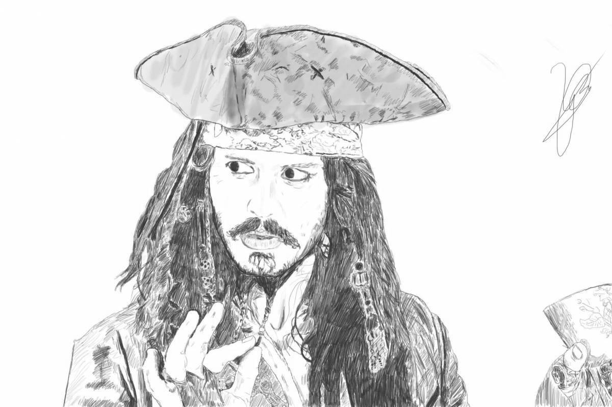 Heroic jack sparrow coloring page