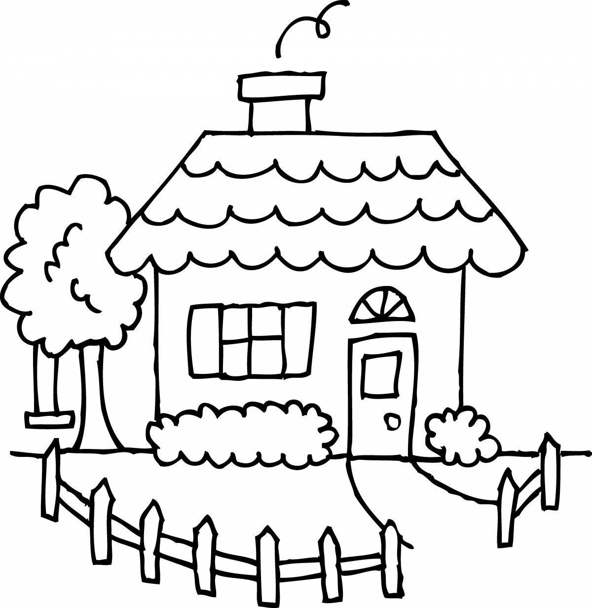 Playful house coloring book for kids