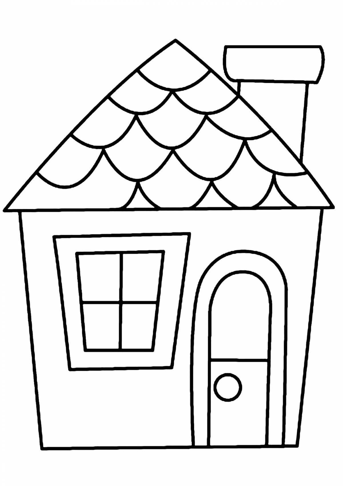 Красочный лист для рисования дома для детей