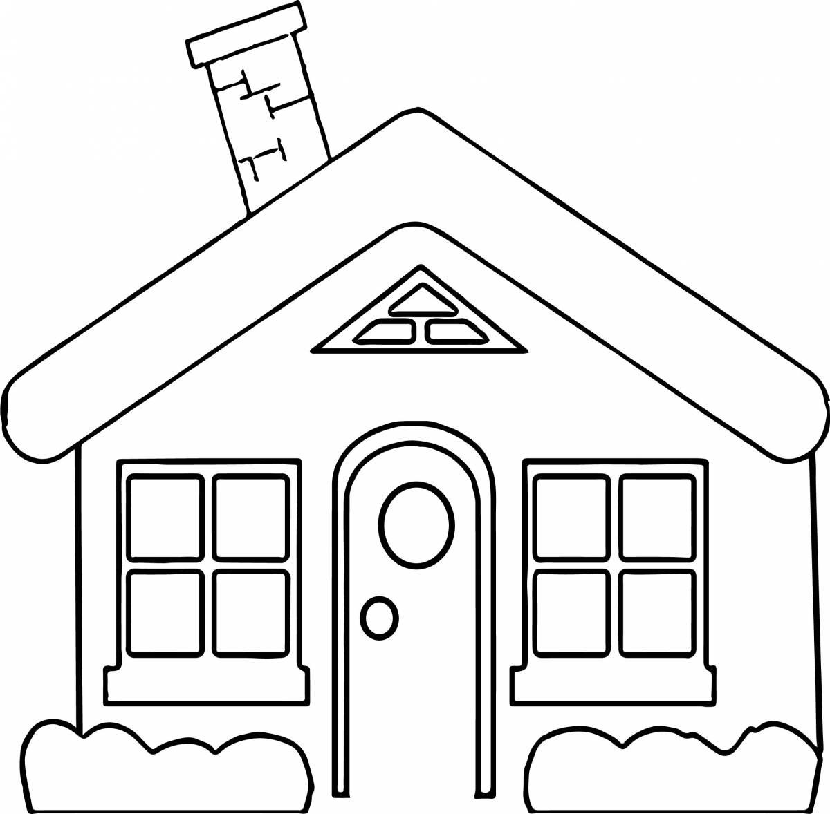 Playful house drawing sheet for children