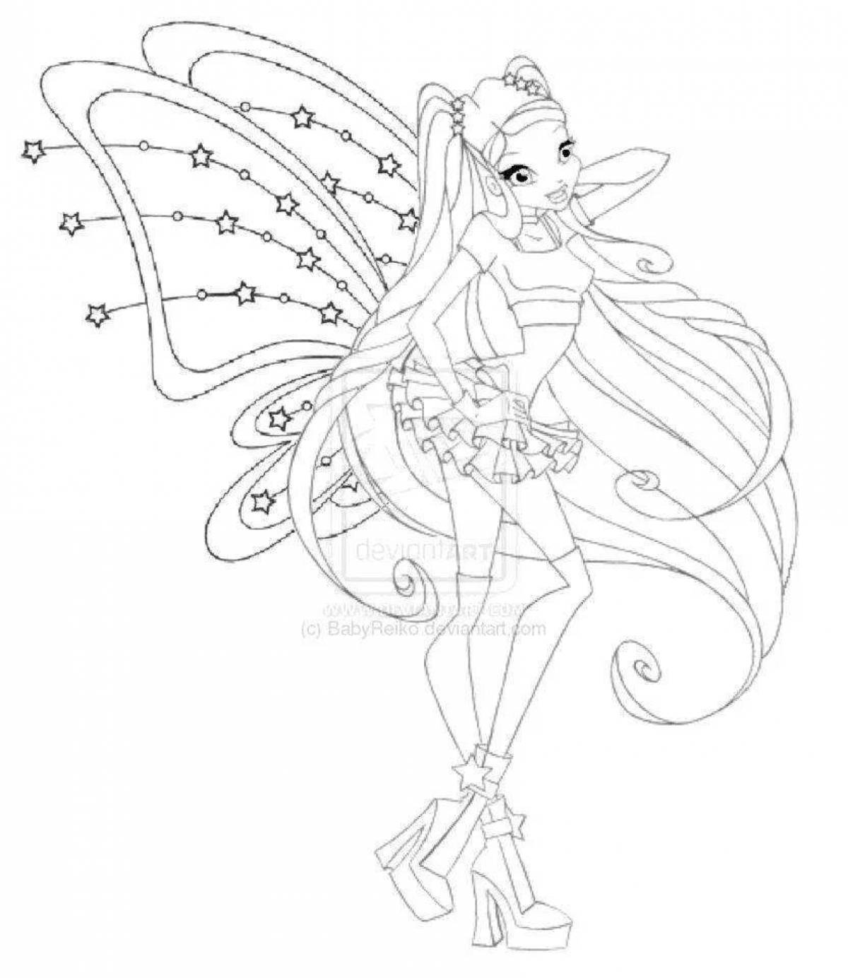 Winx stella magic coloring page