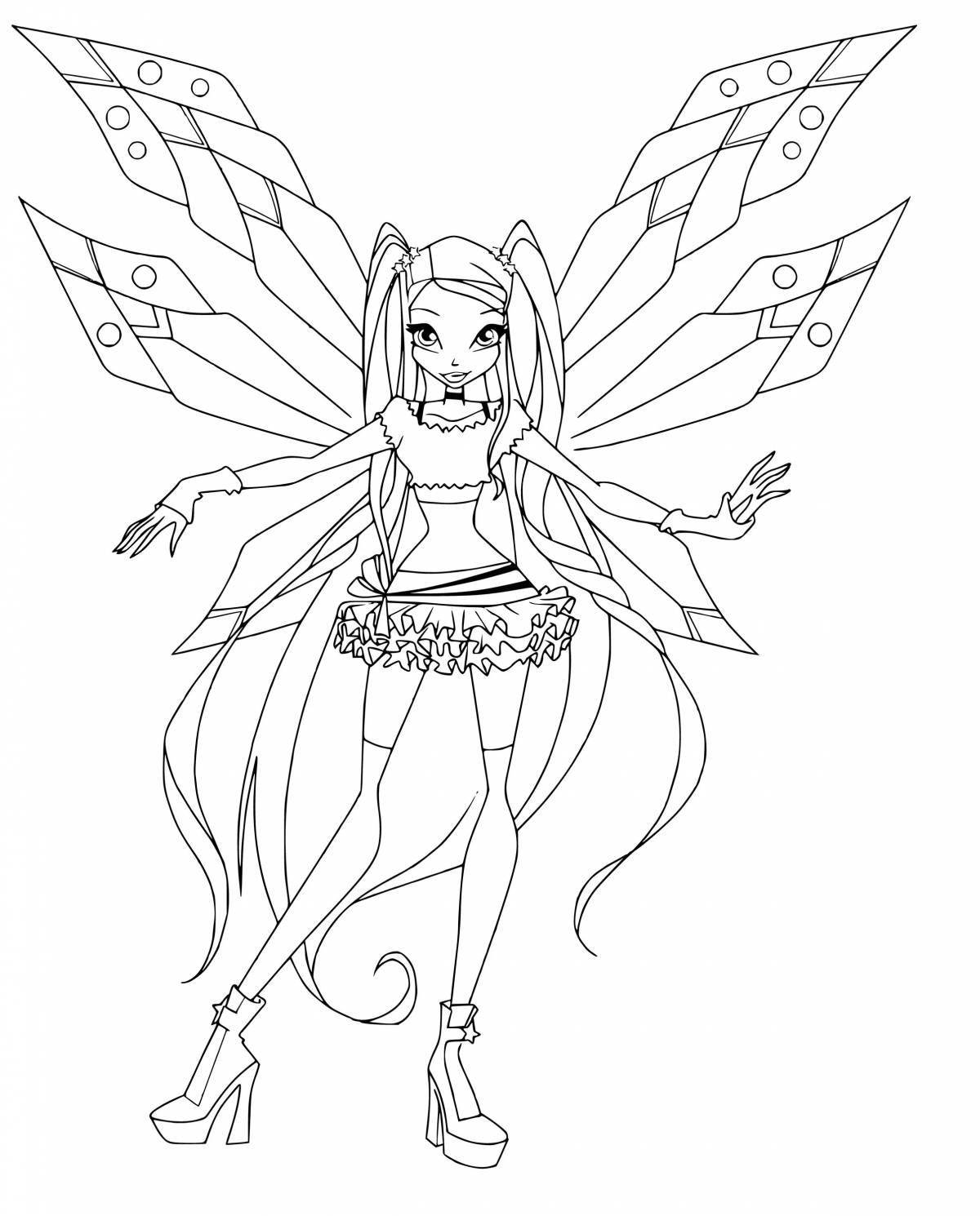 Great winx stella coloring page