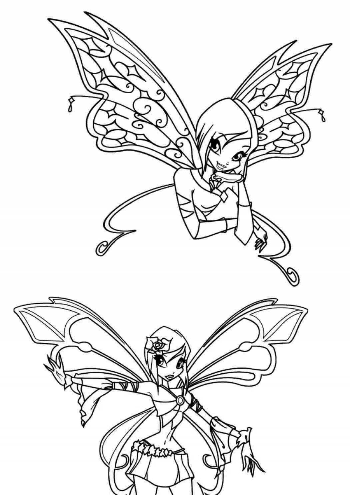 Winx stella glitter coloring page