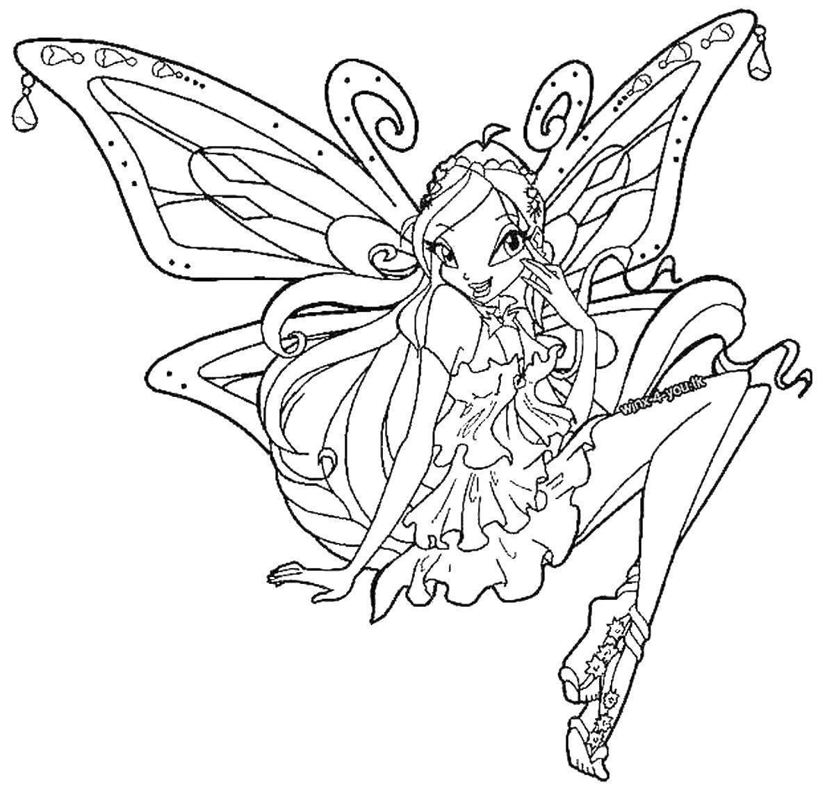 Awesome winx stella coloring page