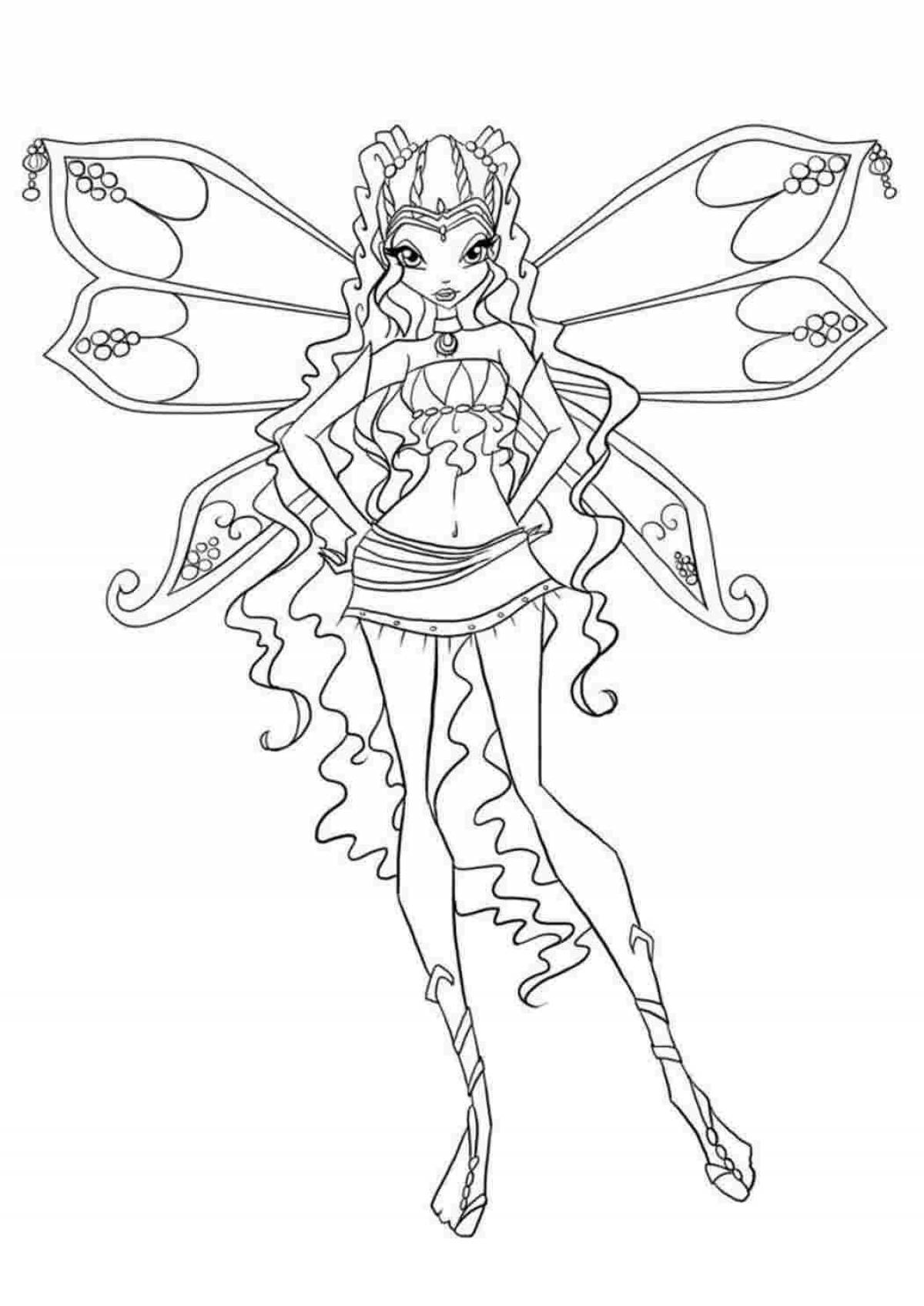 Bright winx stella coloring page