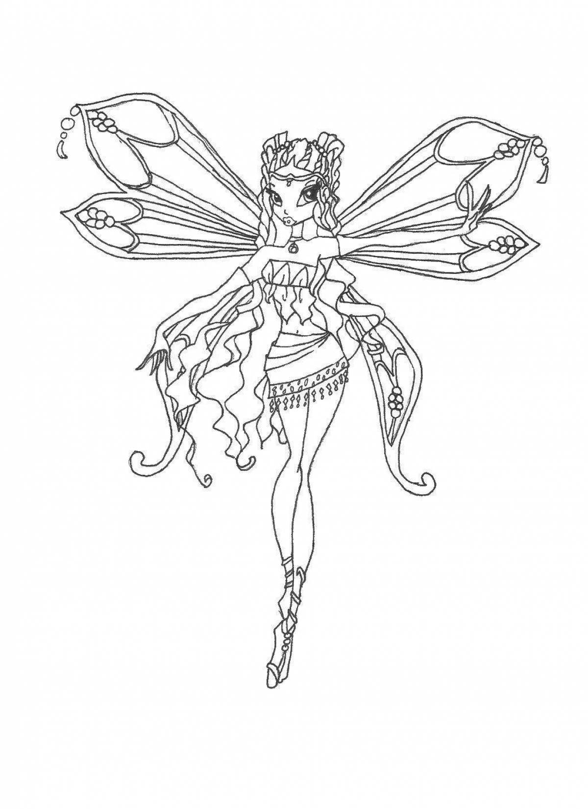 Coloring page charming winx stella