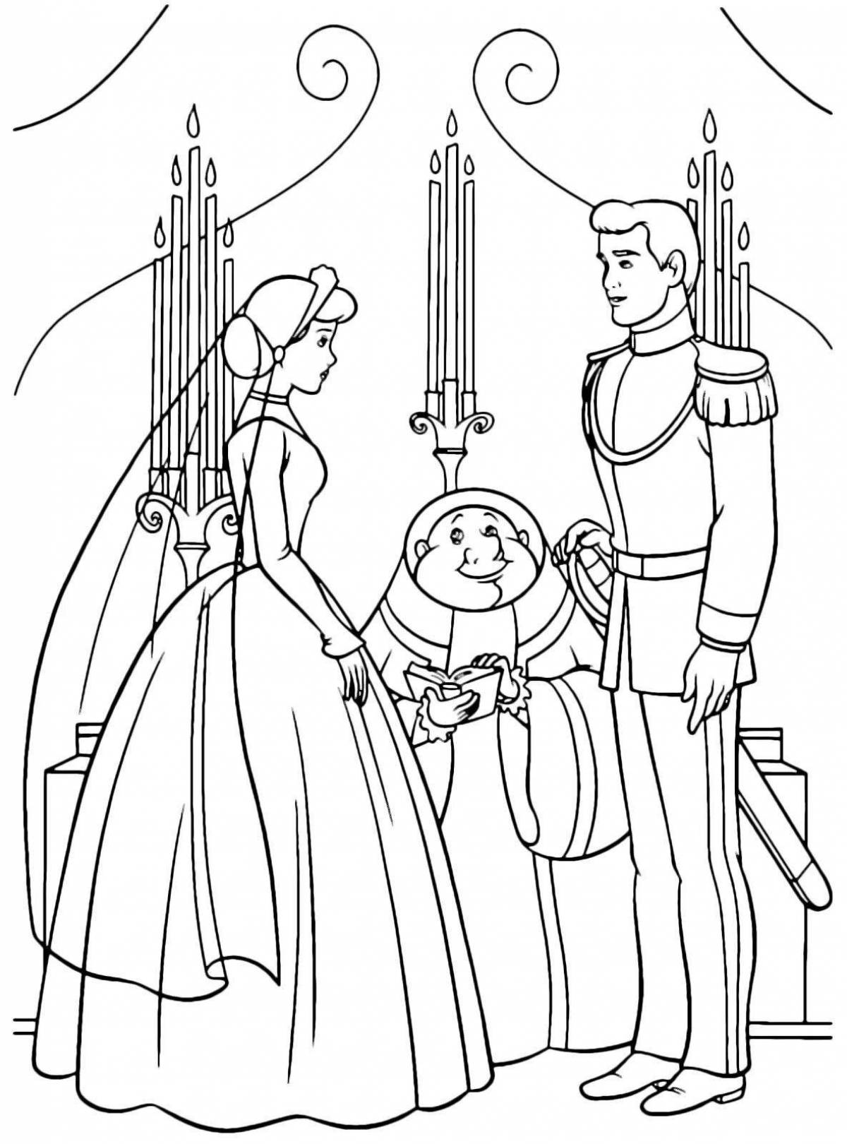 Coloring page shining princess at the ball