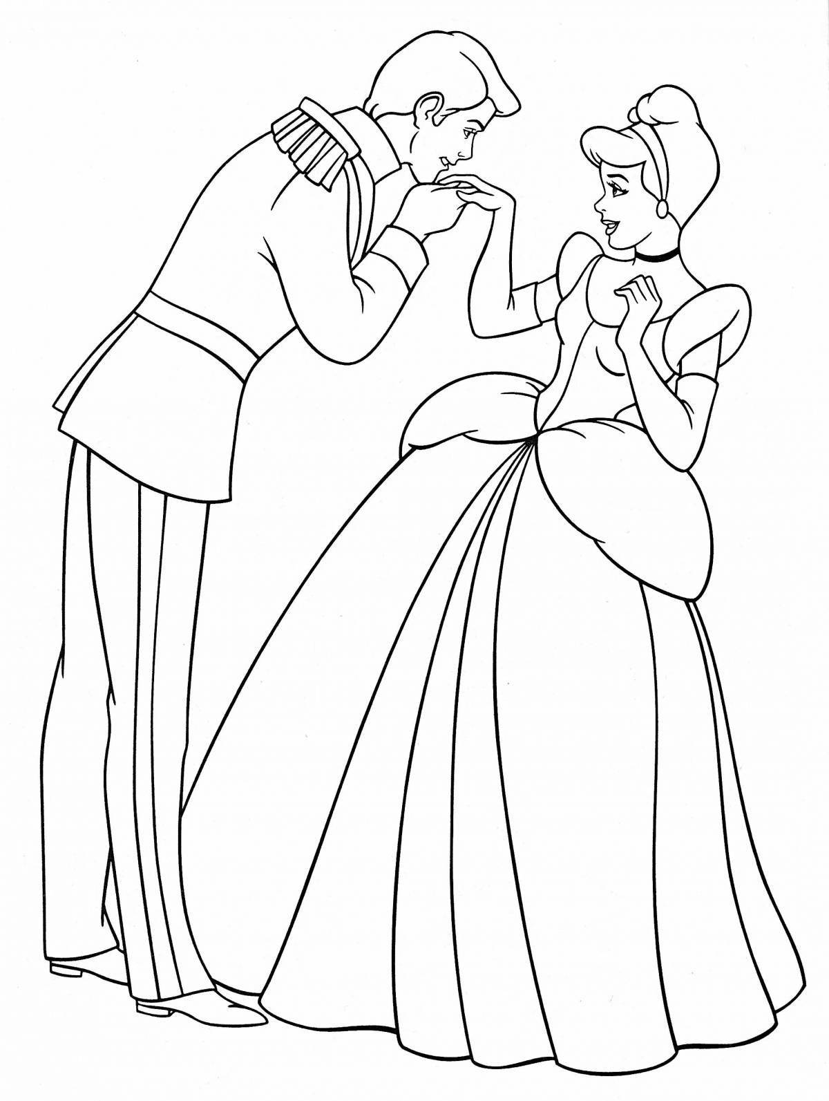 Coloring page bright princess at the ball