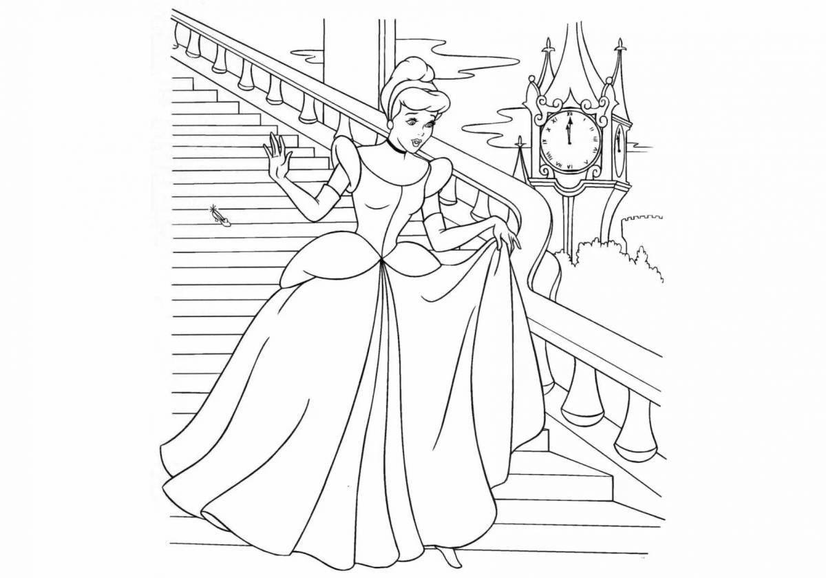 Coloring page luxury princess at the ball