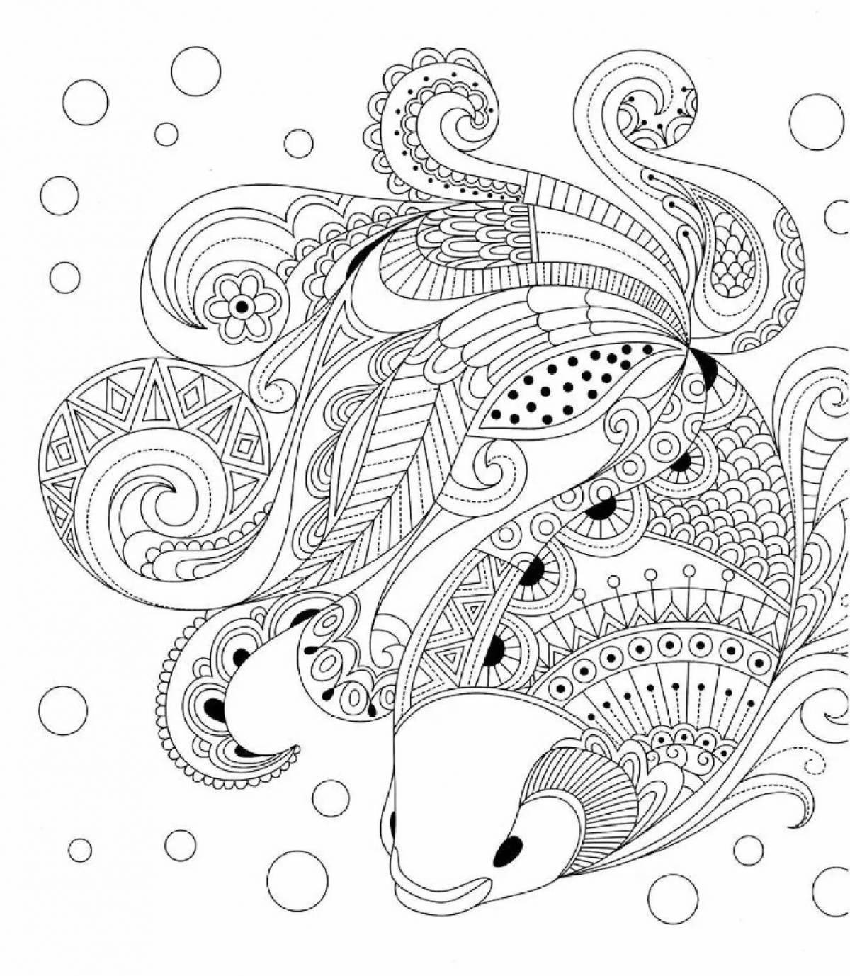Peaceful coloring relaxing living patterns