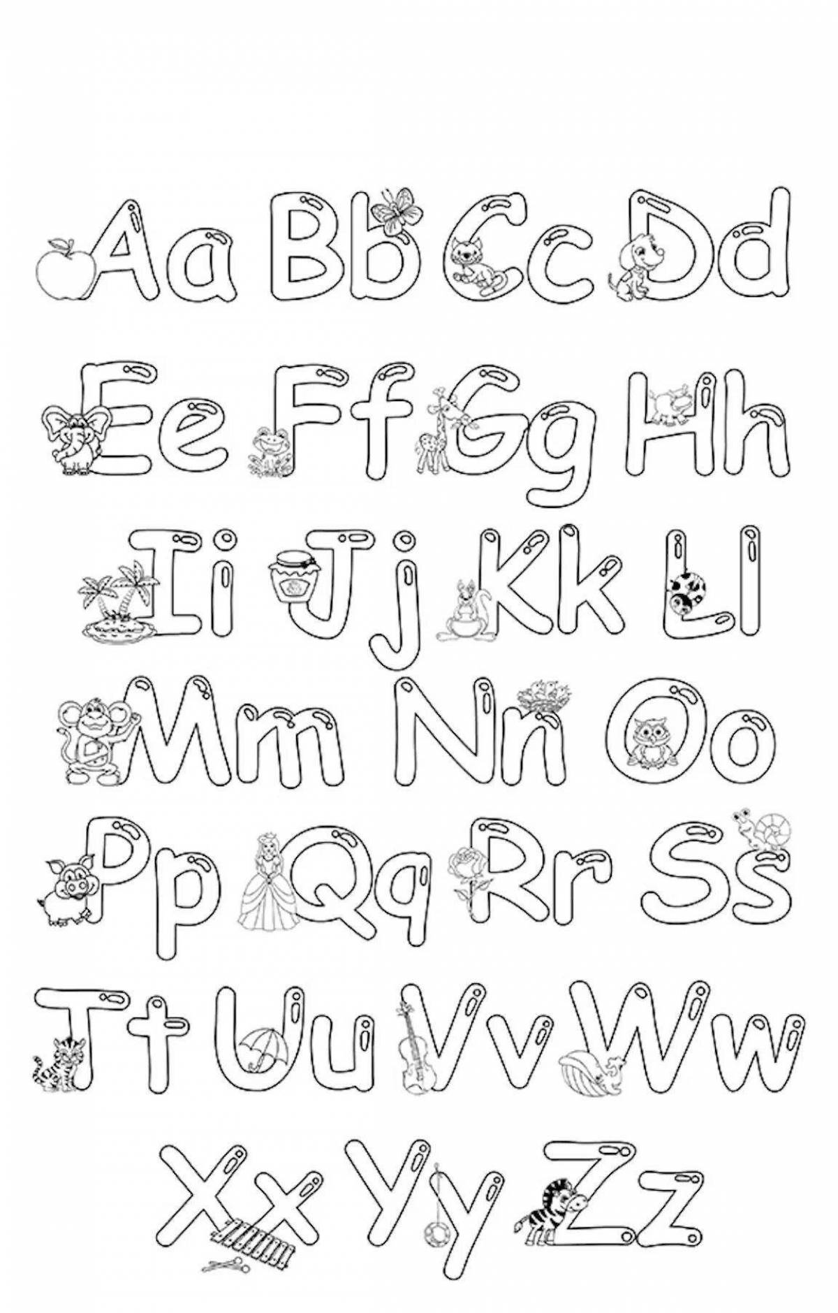 Delightful coloring alphabet lol english