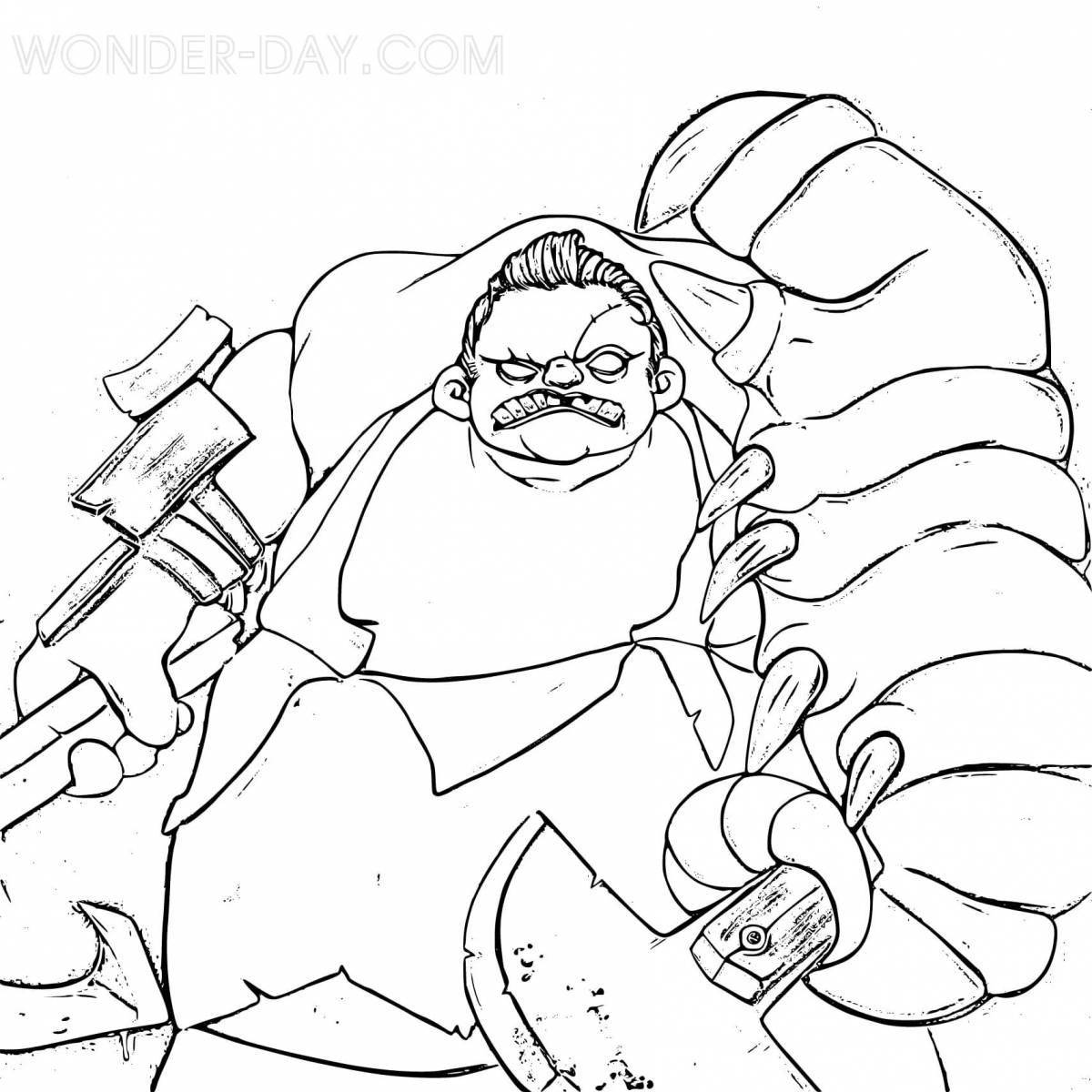 Dota 2 pudge bright coloring page