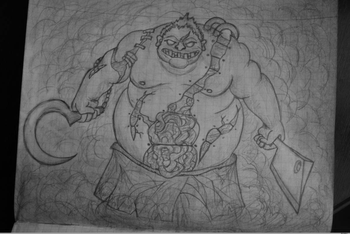 Exciting dota 2 pudge coloring page