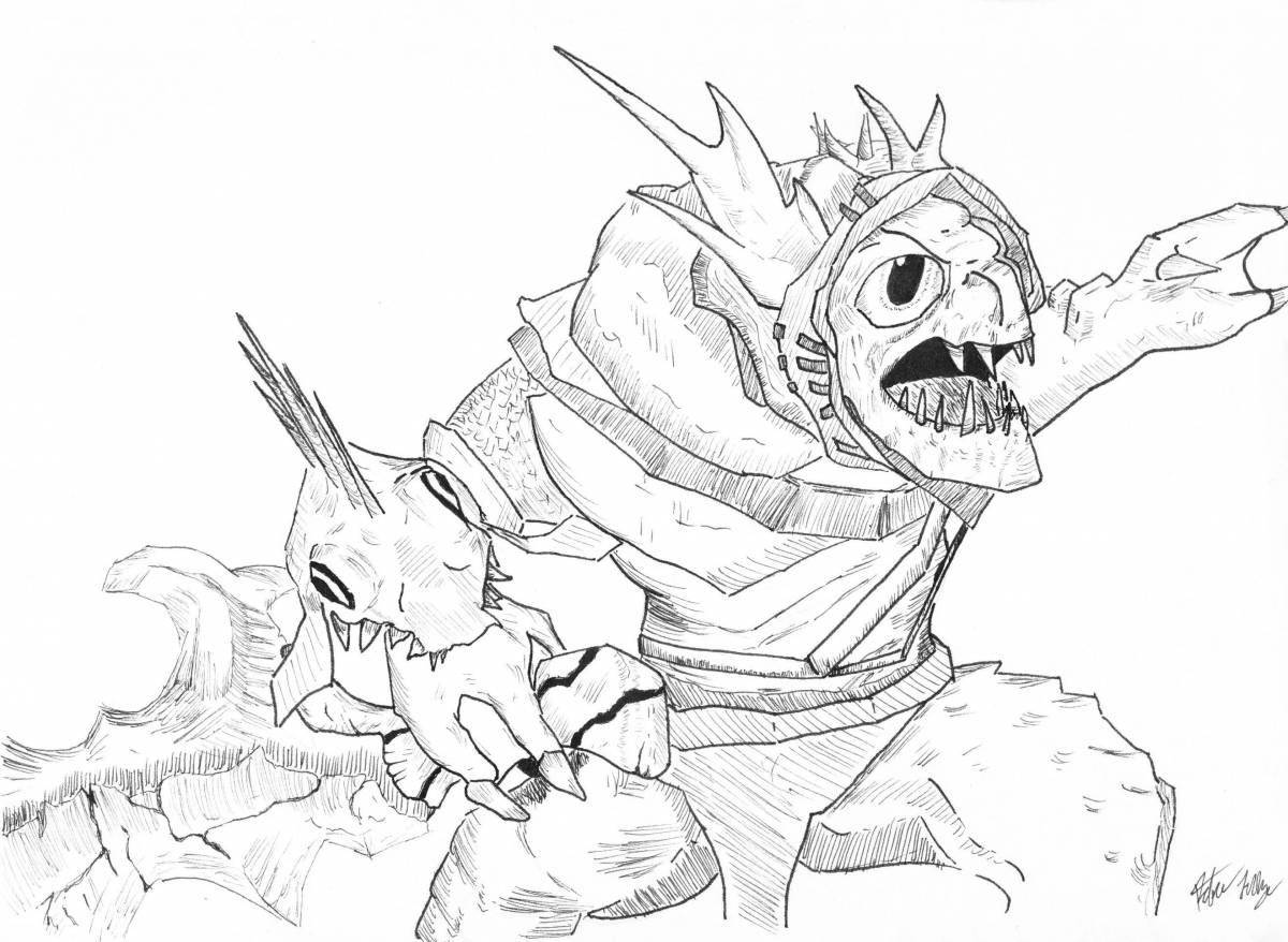 Cute dota 2 pudge coloring page