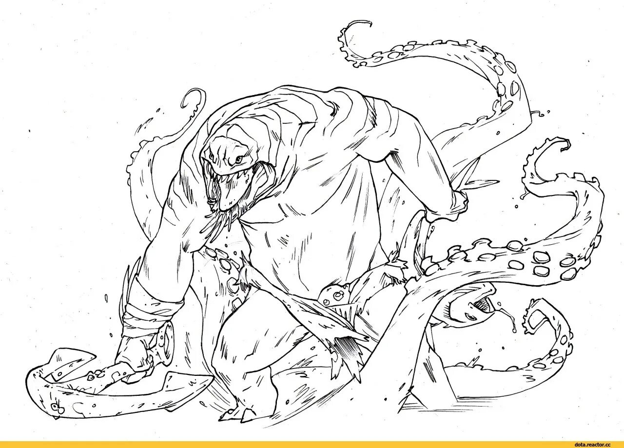 Юмористическая раскраска pudge dota 2