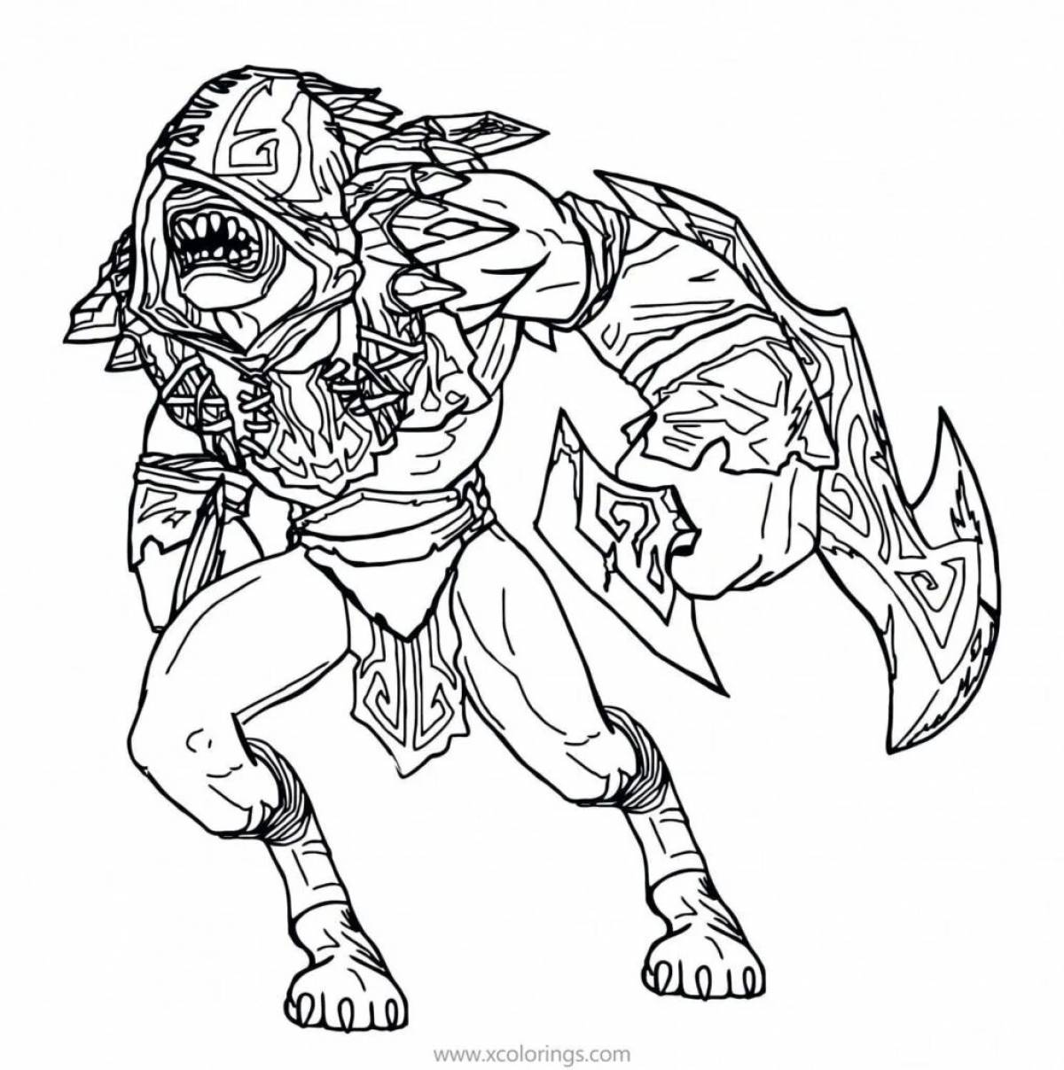Awesome dota 2 pudge coloring page