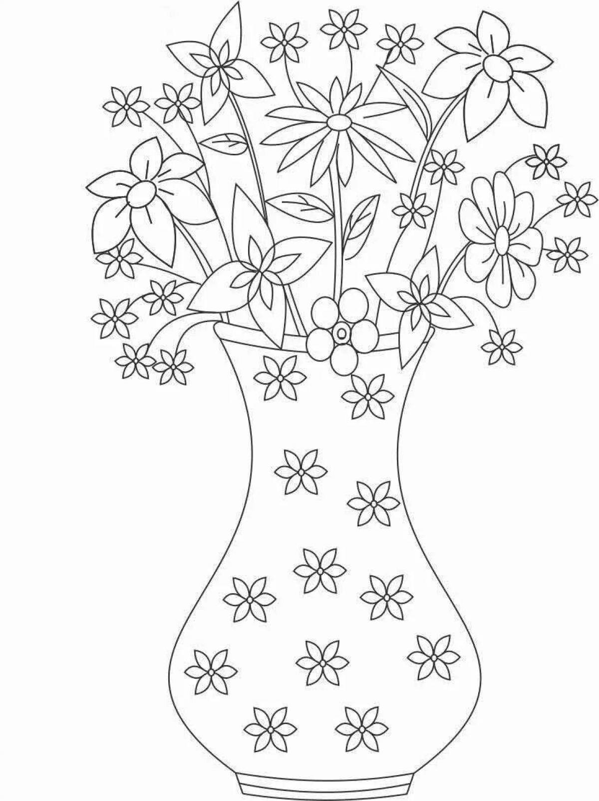 Major coloring flower in a vase