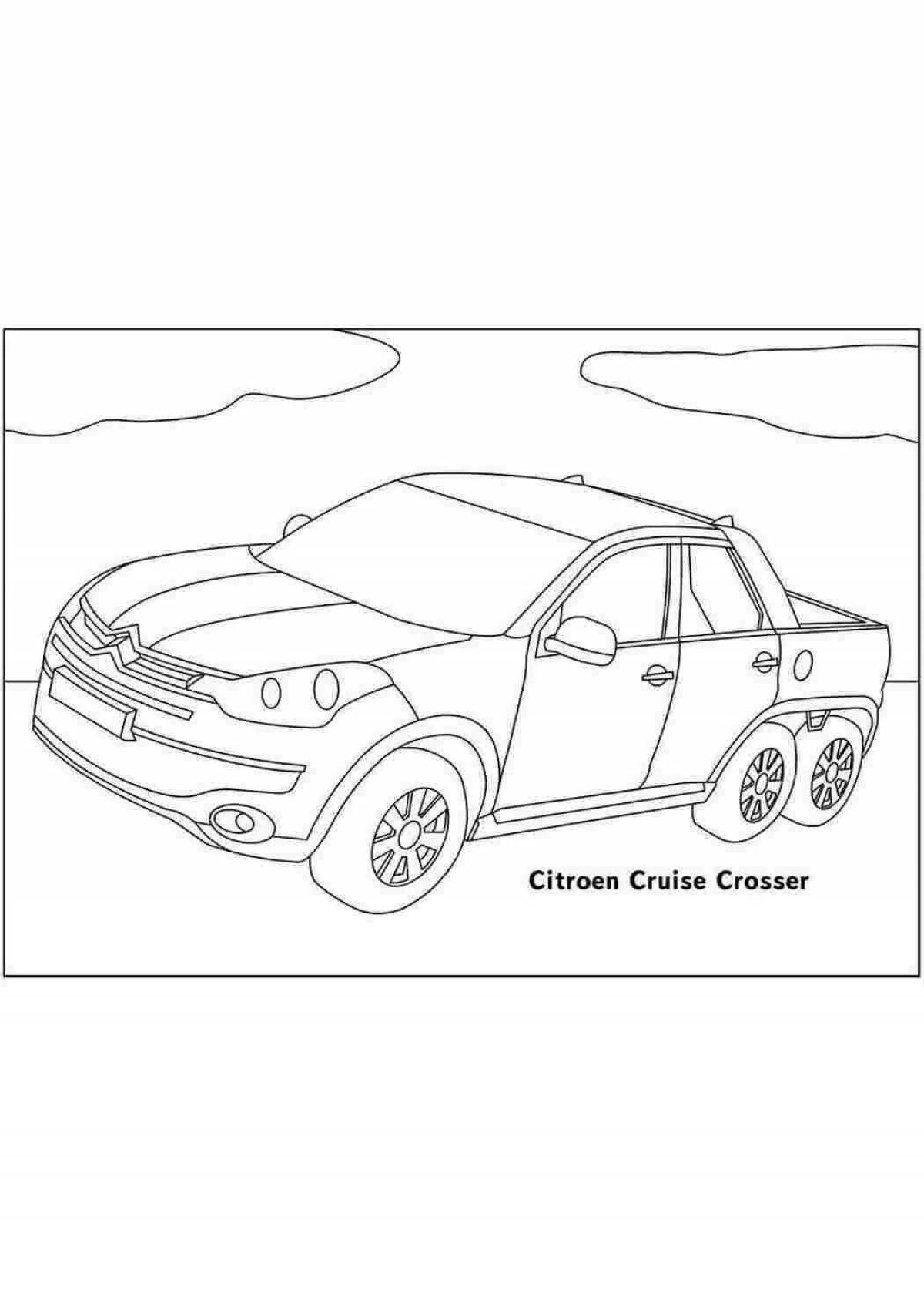 Playful car coloring by numbers