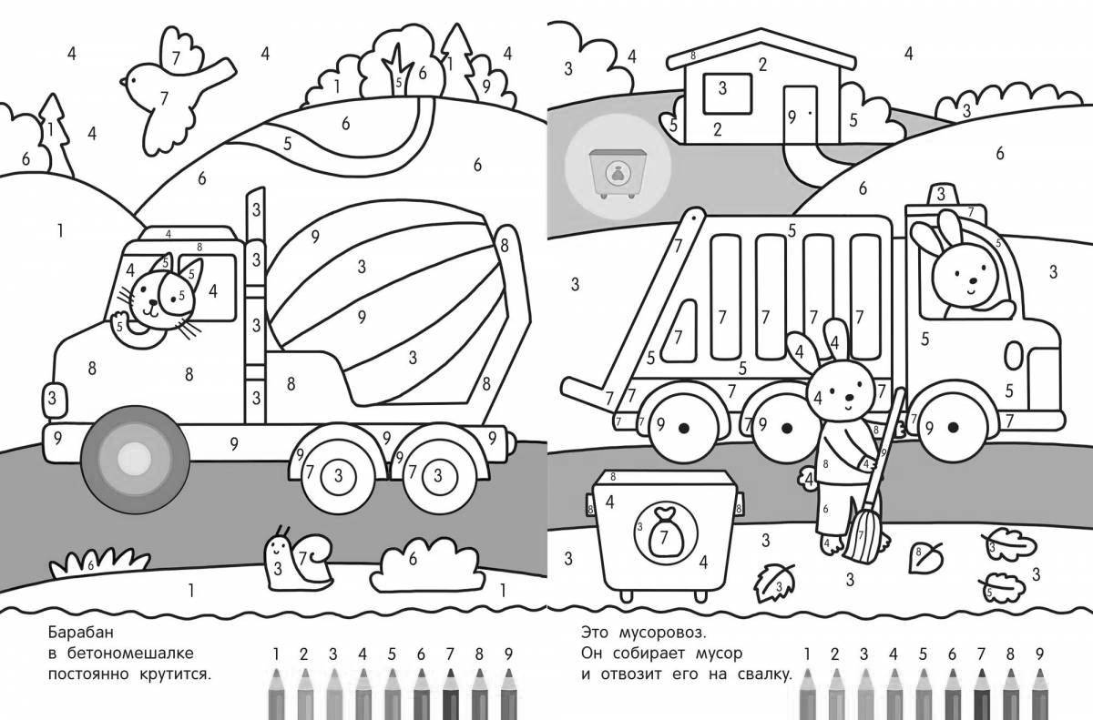 Majestic car coloring by numbers