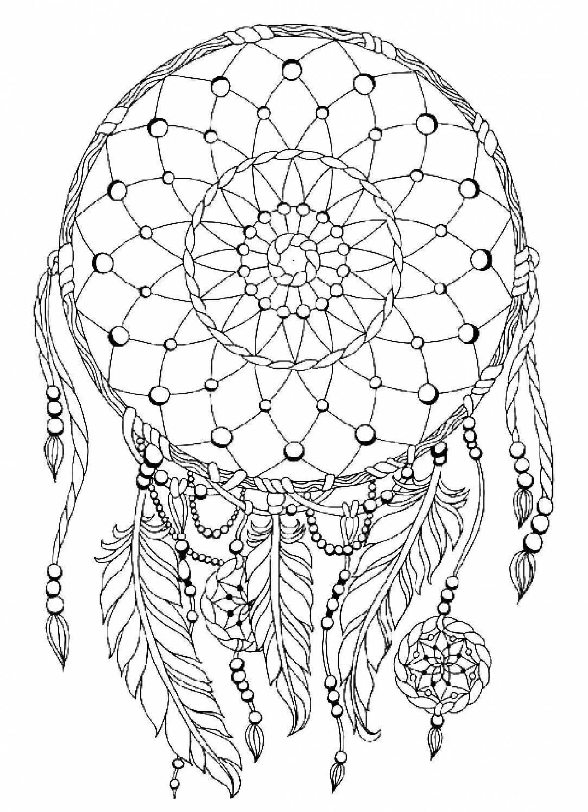 Dazzling dreamcatcher mandala coloring book