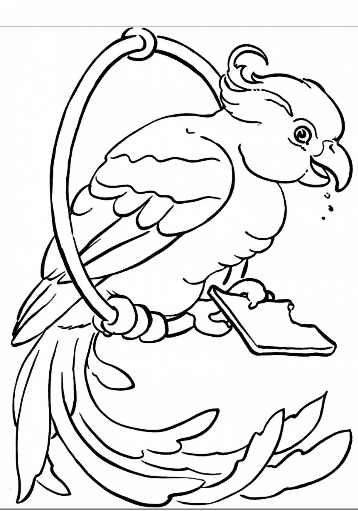 Exotic animal and bird coloring pages