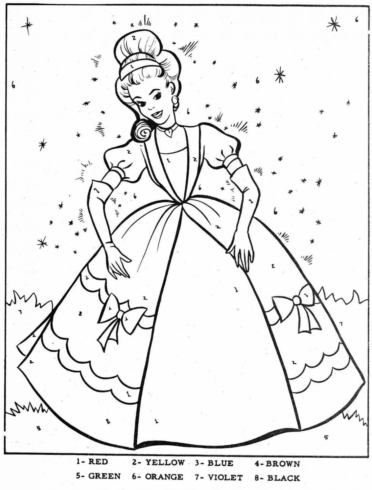 Charming princess coloring page