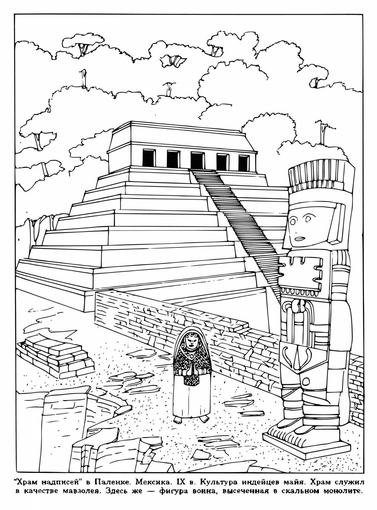 Generous coloring page 7 wonders of the world