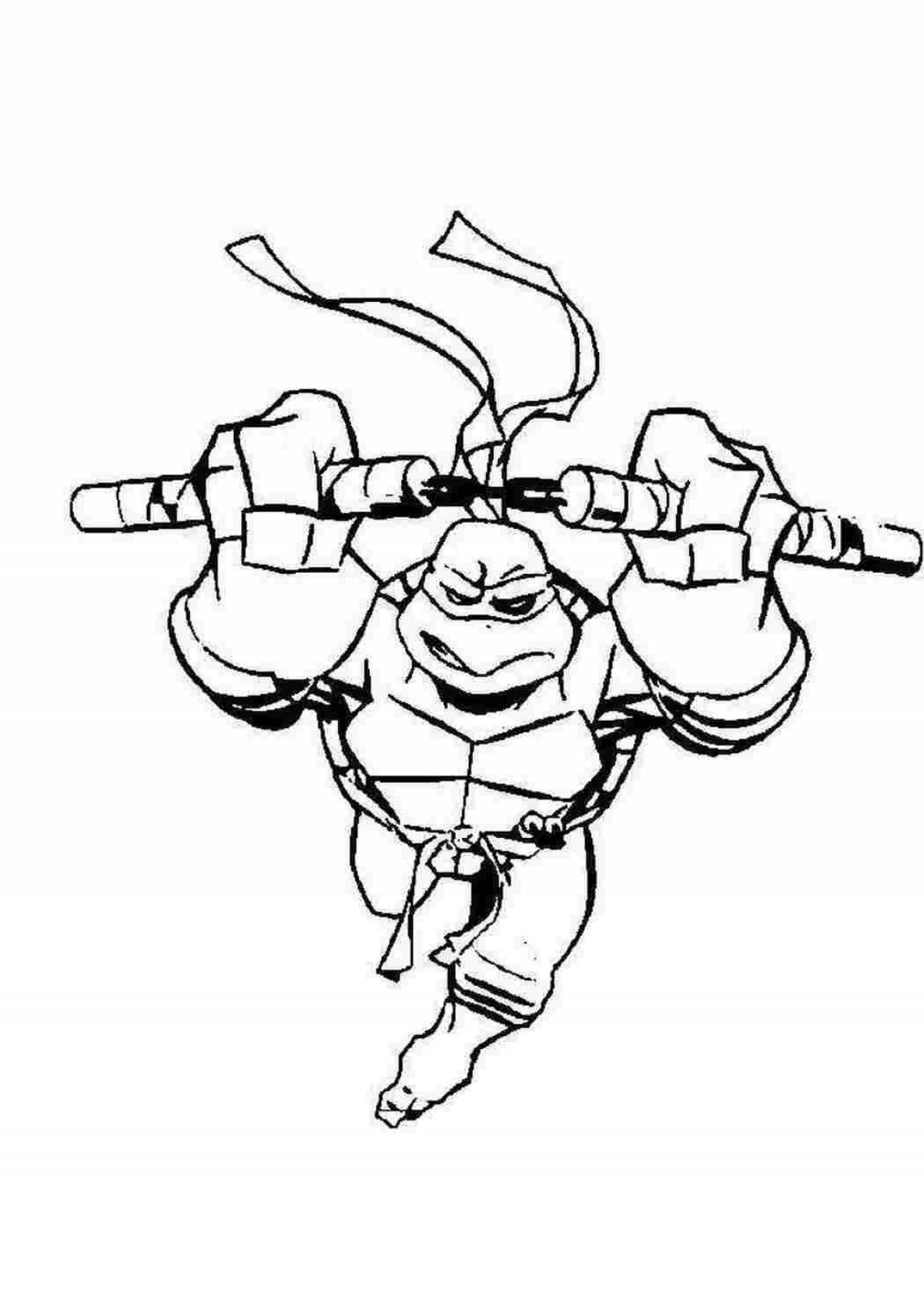 Mickey Teenage Mutant Ninja Turtle Coloring Page