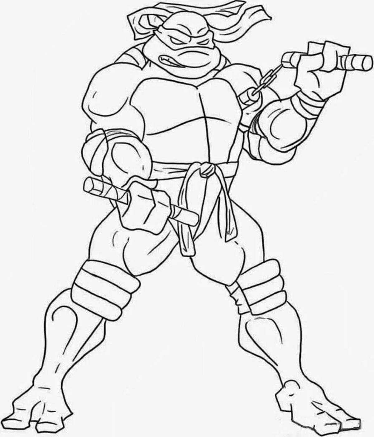 Mickey Teenage Mutant Ninja Turtles Coloring Page