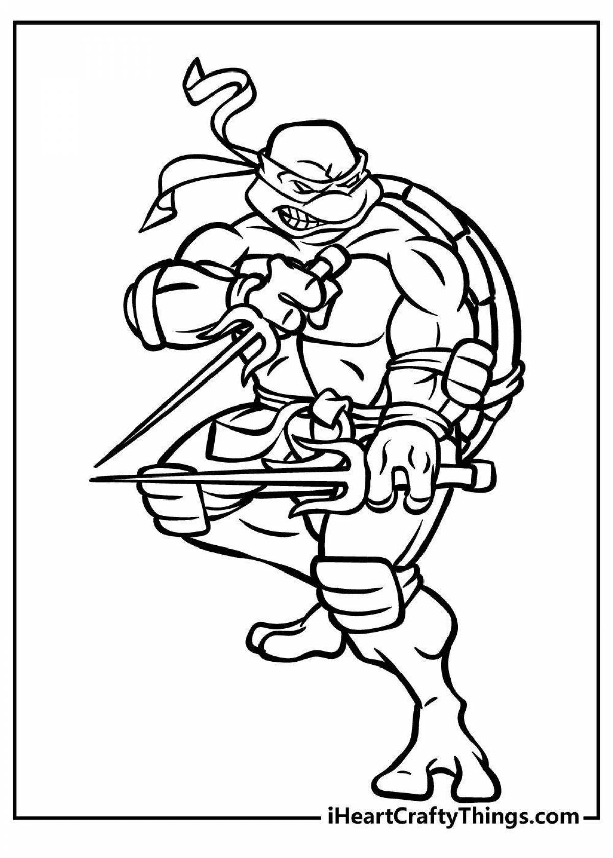 Color-craziness coloring page mickey ninja turtles