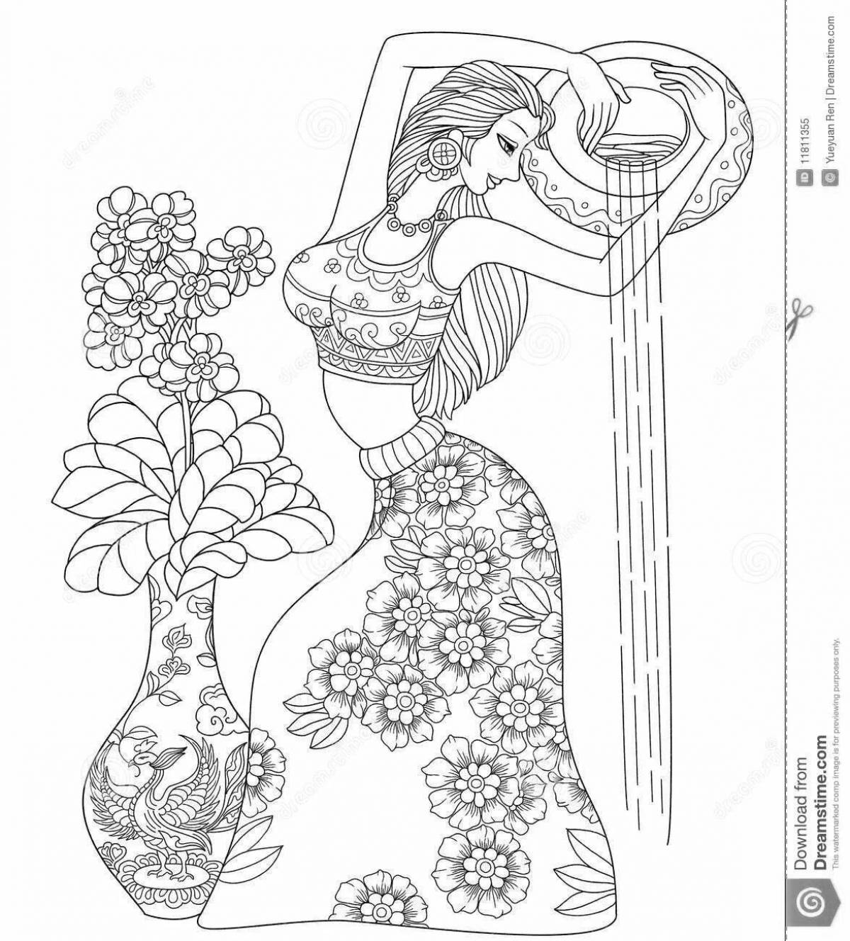 Generous coloring book Aquarius zodiac sign