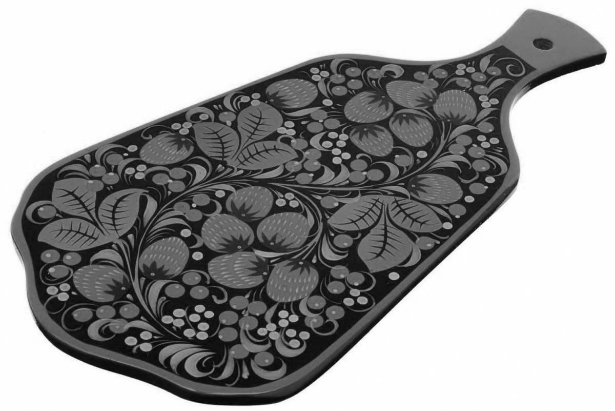 Coloring book fascinating Khokhloma cutting board