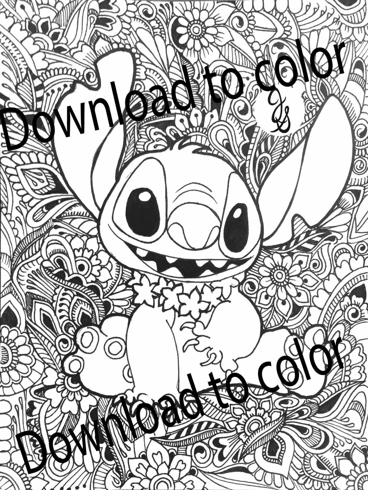 Color-explosive coloring page stitch by numbers