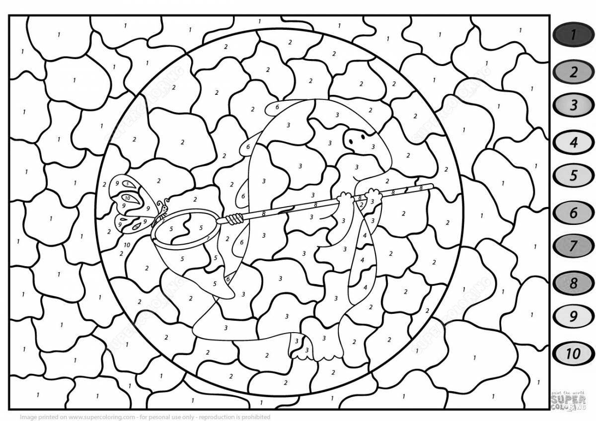 Space by numbers coloring book
