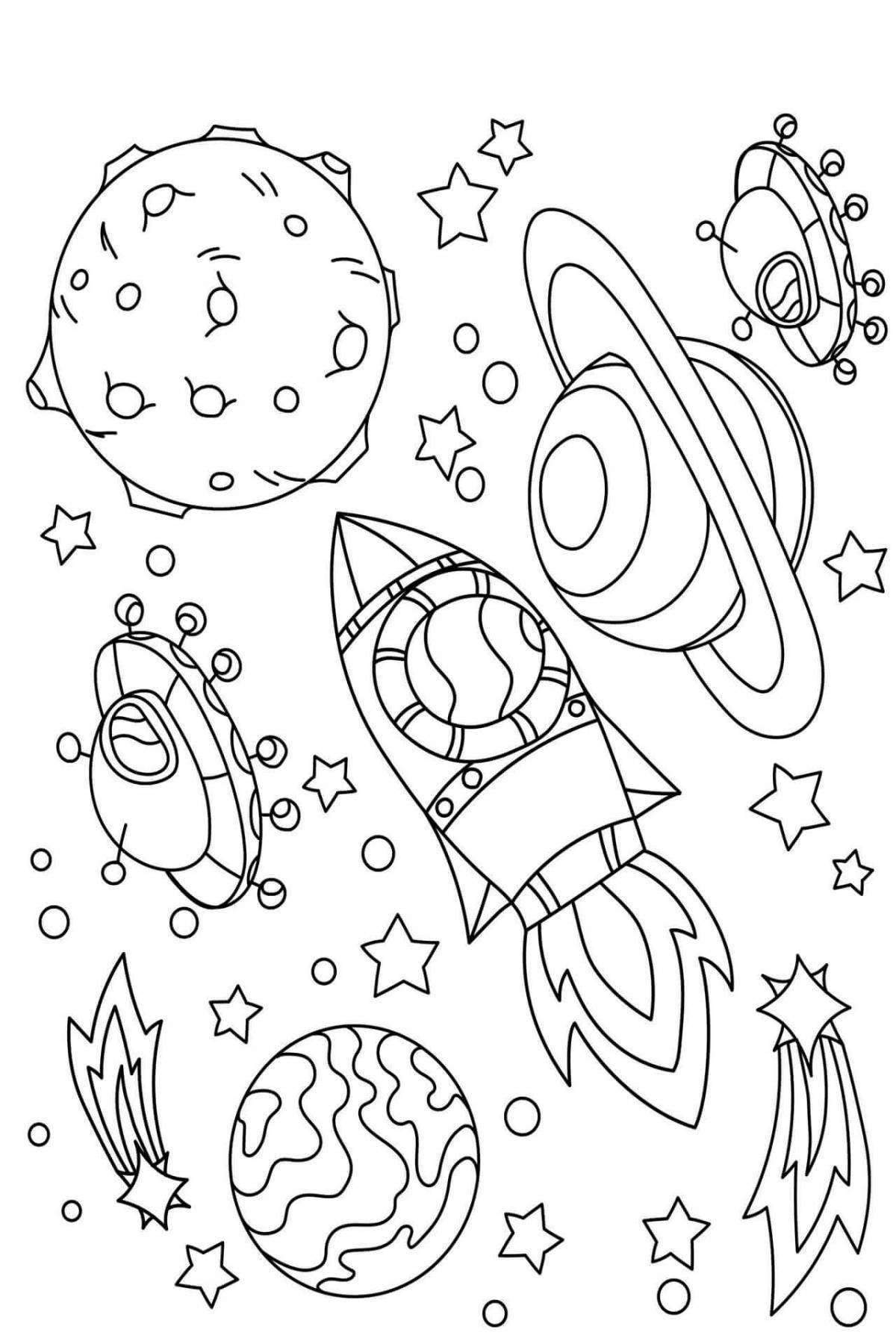Charming space by number coloring book