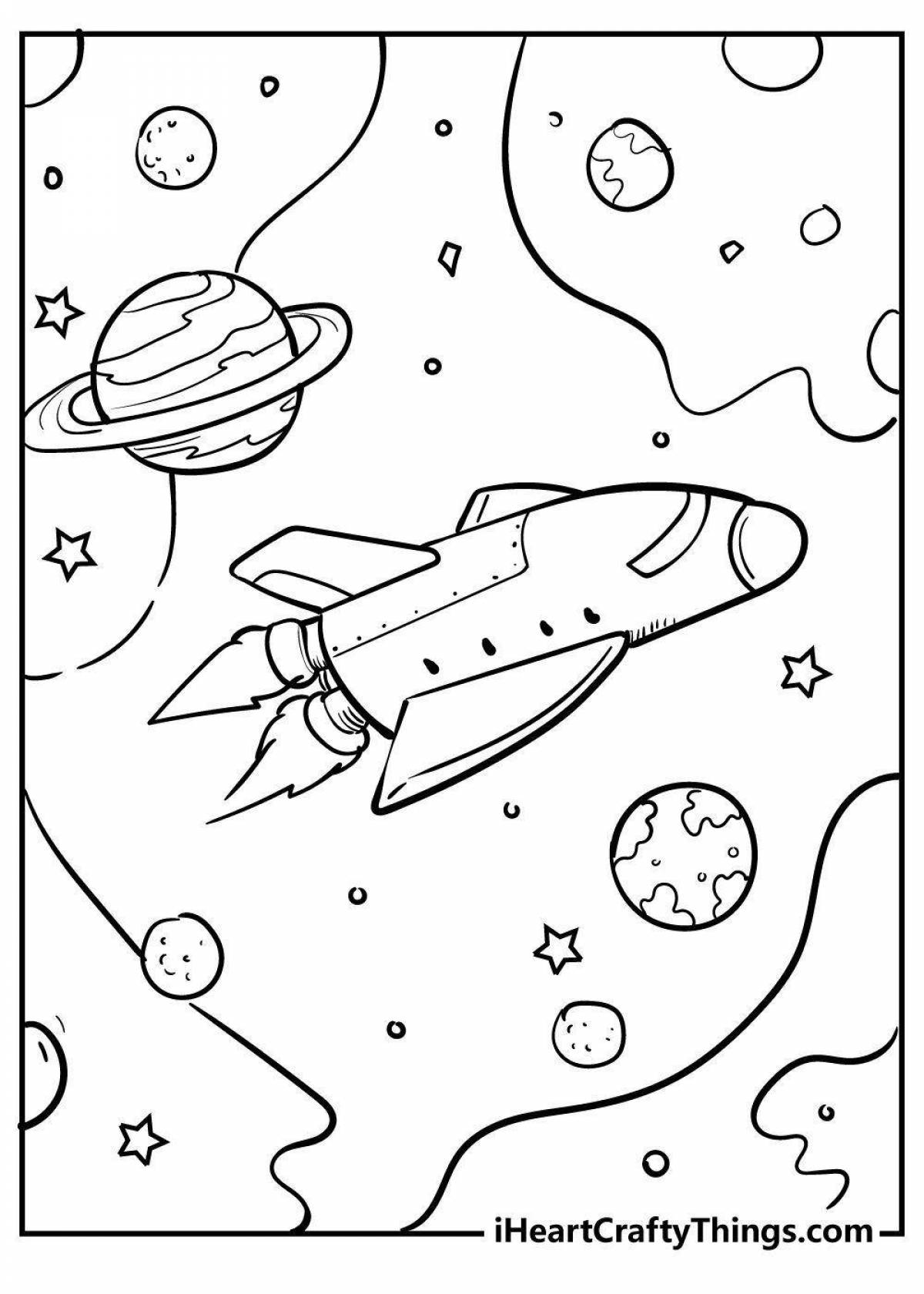 Tempting space by numbers coloring book