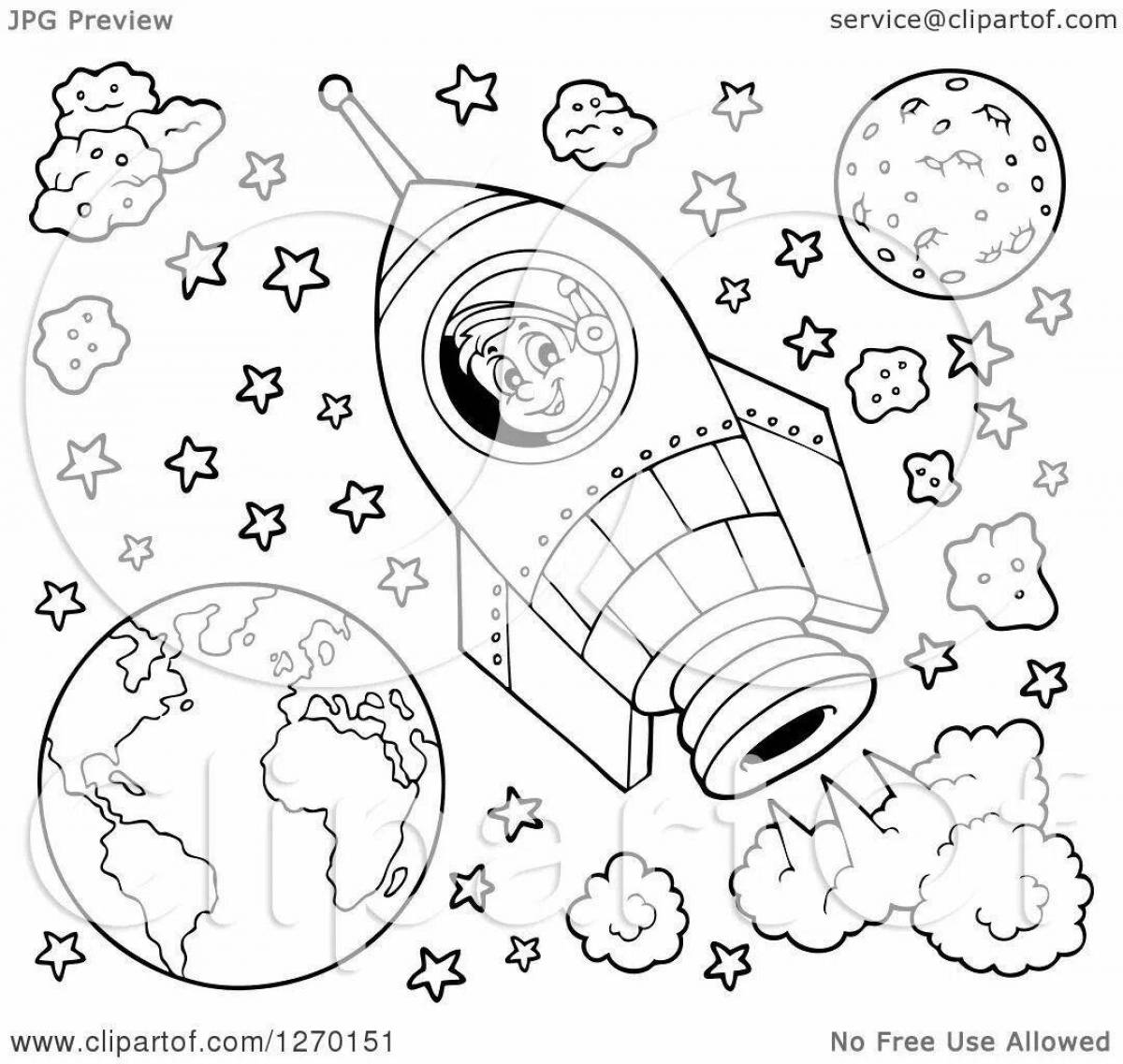 Glowing space coloring by numbers