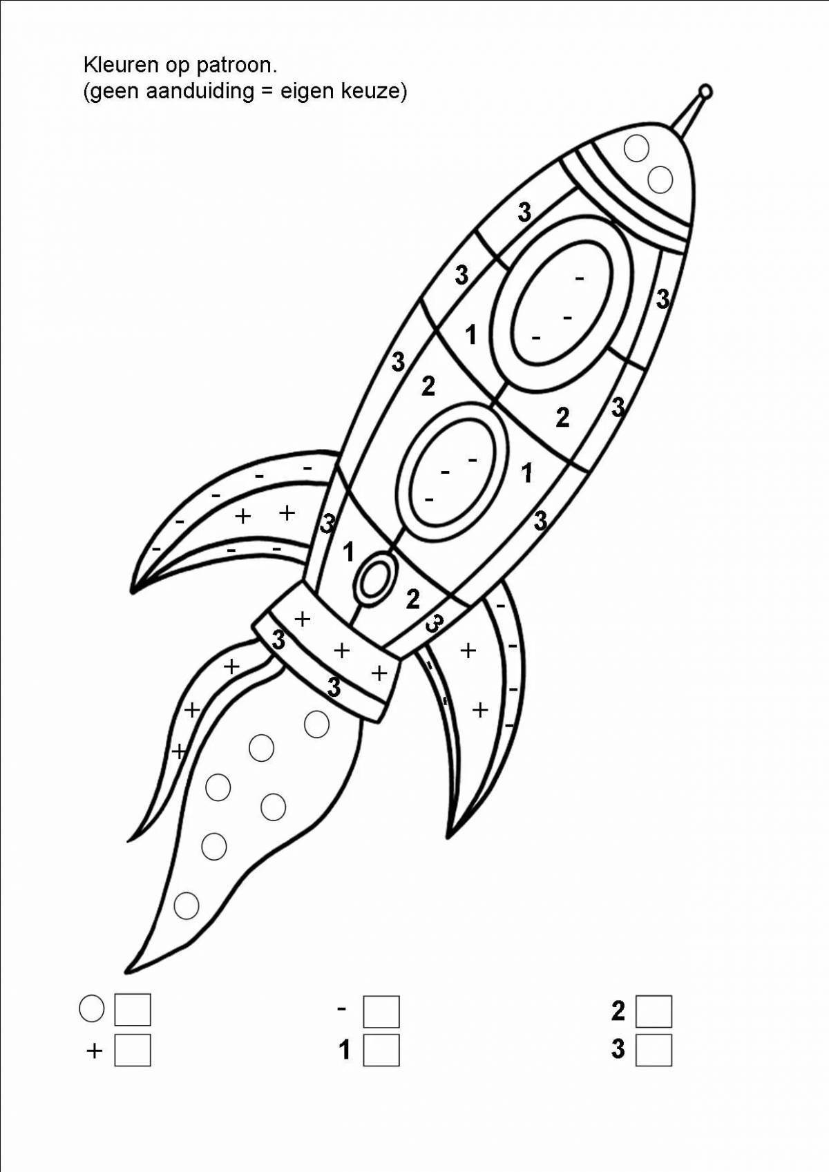 Awesome space by numbers coloring book