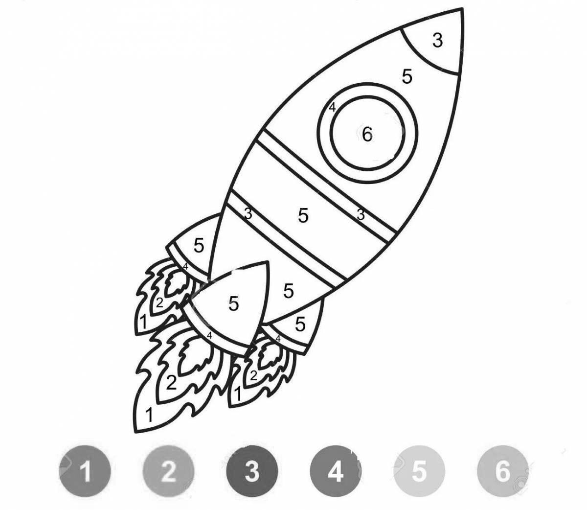 Serene space coloring by numbers